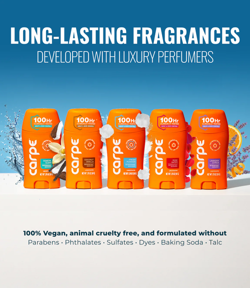 🗑️ Ditch your drugstore deodorants today! 🗑️  Sick of deodorants that promise the world but leave you sweating? It's time for a change with Carpe!   Stop wasting money on products that don't work. Carpe stops odor AND sweat!   100% Money-Back Guarantee with FREE & FAST Worldwide Shipping.