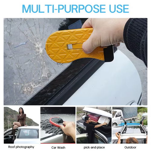 Car Door Step Roof Access Ladder With Emergency Window Breaker | Universal Vehicle Door Hook Pedal