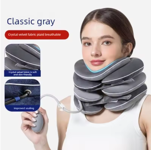New Cervical Neck Traction Device with Pad Inflatable Neck Stretcher Collar for Neck Shoulder Alignment Pain Relief