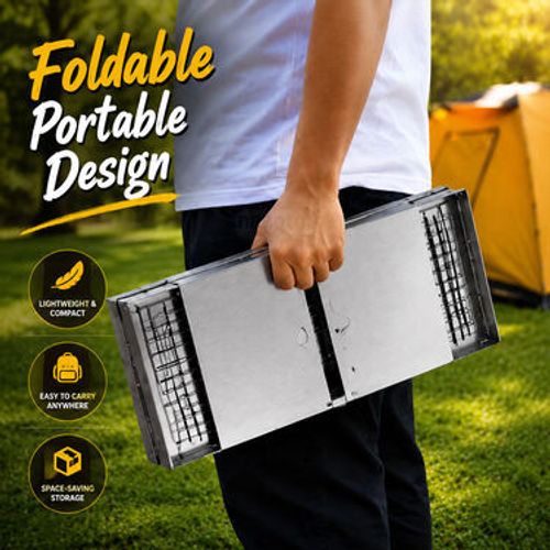 Easy Assembly Outdoor Grill-to-Carry Grill Portable Stainless Steel BBQ Grill For Outdoor Camping and Picnic Foldable Charcoal Barbecue