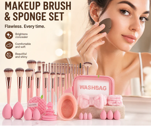 All-in-One Makeup Brush & Sponge Set