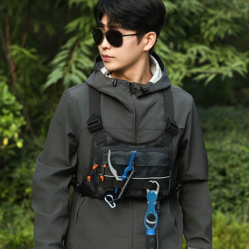 Motorcycle Chest Rig Bag | Waterproof Multi-Pocket Chest Pack for Okada Riders & Outdoor Adventure