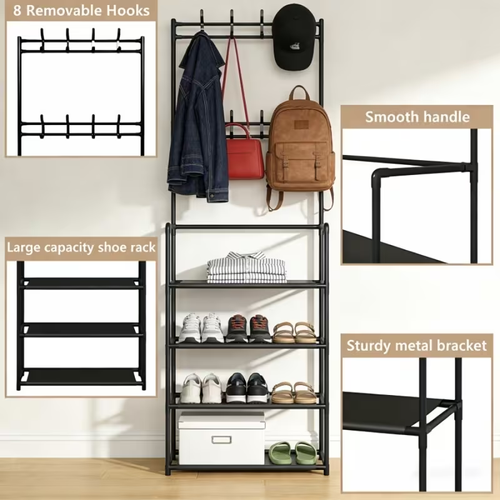 👟🧥 Multi-Functional Entryway Shoe & Coat Rack – 50% OFF! 2-in-1 storage for shoes & coats – keeps your entryway tidy and organized. 🔥🏠