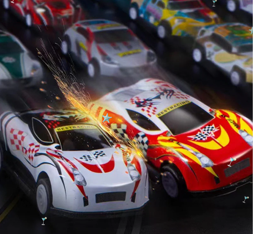 48 Mini Pull-Back Cars with Built-In Garage Set
