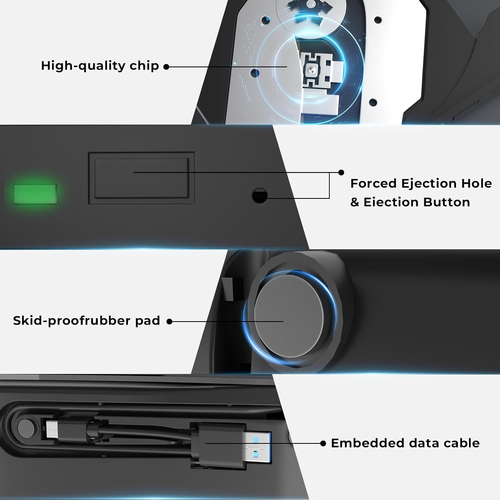 Portable External CD DVD Drive for Laptop, Plug & Play 5Gbps USB CD Drive