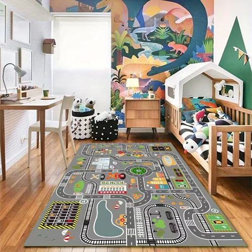 Kids City Traffic Road Play Mat | Fun Educational Play Rug For Children