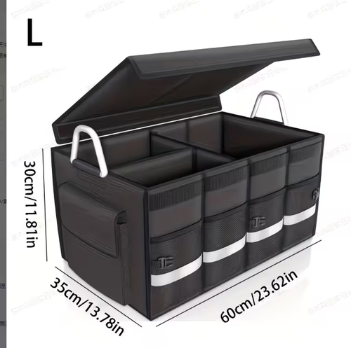 Oxford Cloth Car Storage Box, Foldable Multifunctional Organizer, Portable Trunk Storage Bin for Vehicle Interior Sundries Organization