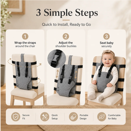 👶Baby Chair Harness Strap – 5-Point Safety & Travel-Ready Design