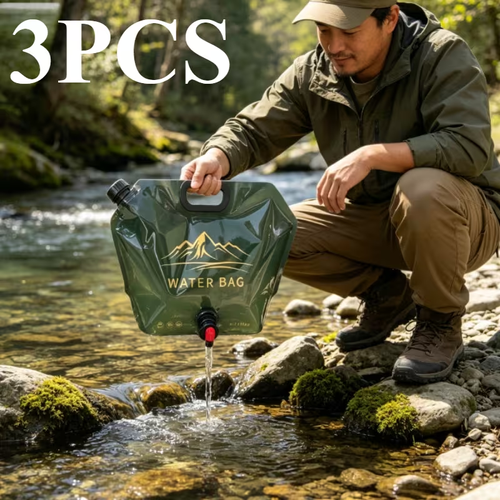🌲Outdoor Collapsible Water Container Bag – PE Material, 8L Capacity with Knob Faucet, Foldable & Portable for Camping & Road Trips