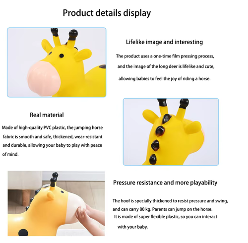 Kids Inflatable Giraffe Bouncy Ride On Toy