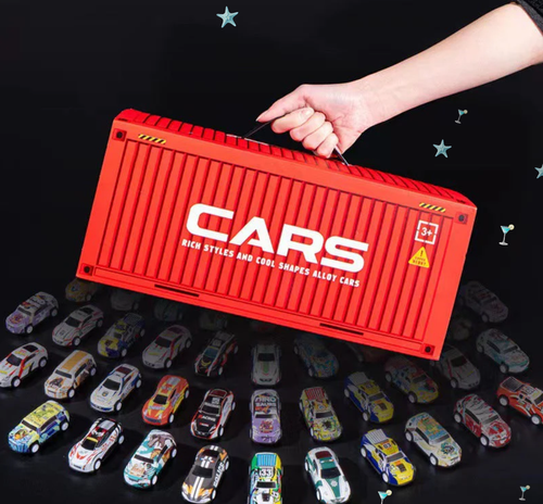 48 Mini Pull-Back Cars with Built-In Garage Set