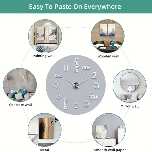 New 3D Mirror Acrylic Wall Clock