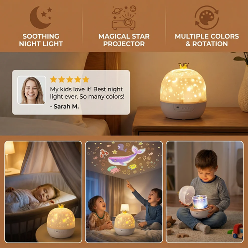 2-in-1 children's night light and projector