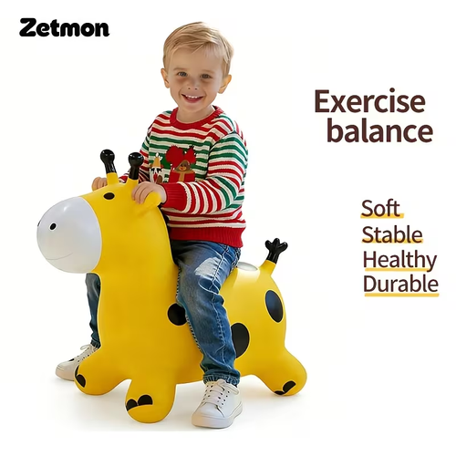 Kids Inflatable Giraffe Bouncy Ride On Toy