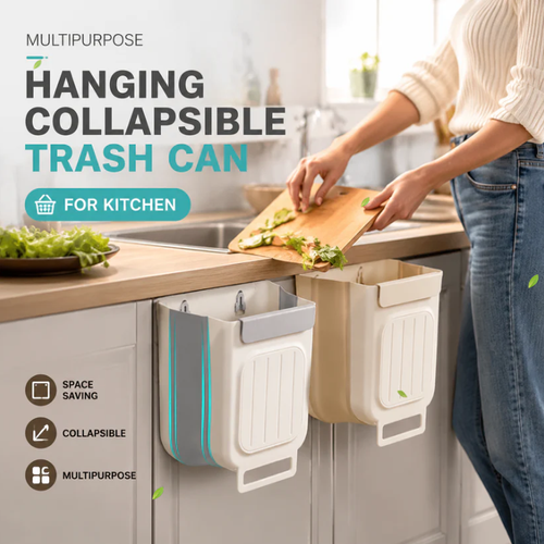 Multipurpose Hanging Collapsible Trash Can for Kitchen