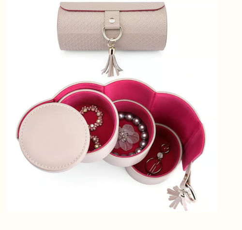 💎 Layered Travel Jewelry Case – Elegant Storage, Always Ready to Shine✈