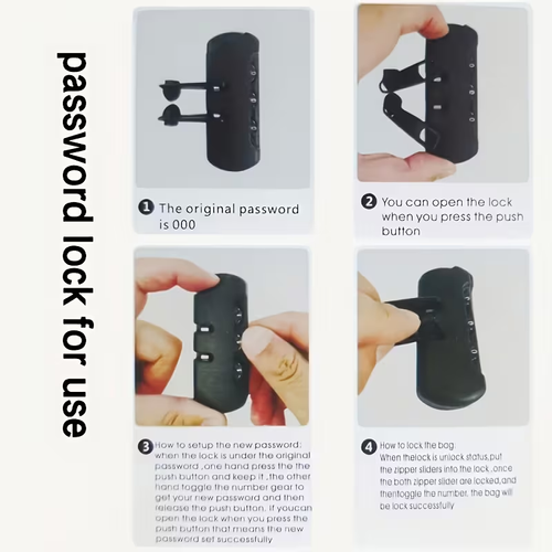 Men's Anti-Theft Password Lock Chest Bag - Fashionable Motorcycle and Leisure Sports Crossbody Bag, Durable Fabric, Adjustable Shoulder Strap