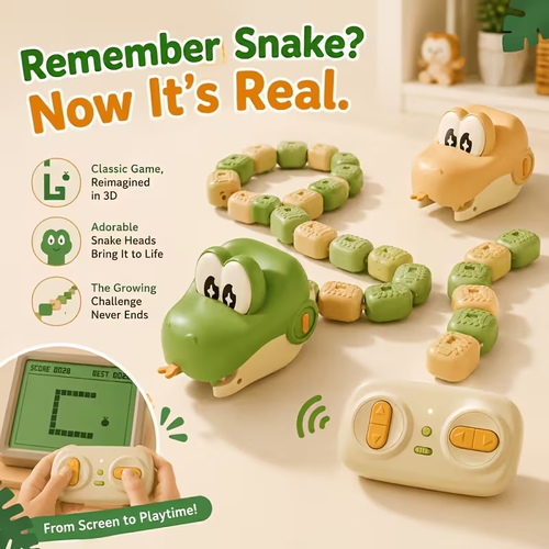 Remote Control Snake Toy for Kids | Magnetic Snake Game with Modular Blocks | STEM Learning Toy for Boys & Girls Real‑Life Snake Game | Ditch The Phone For Fun Outdoor Play