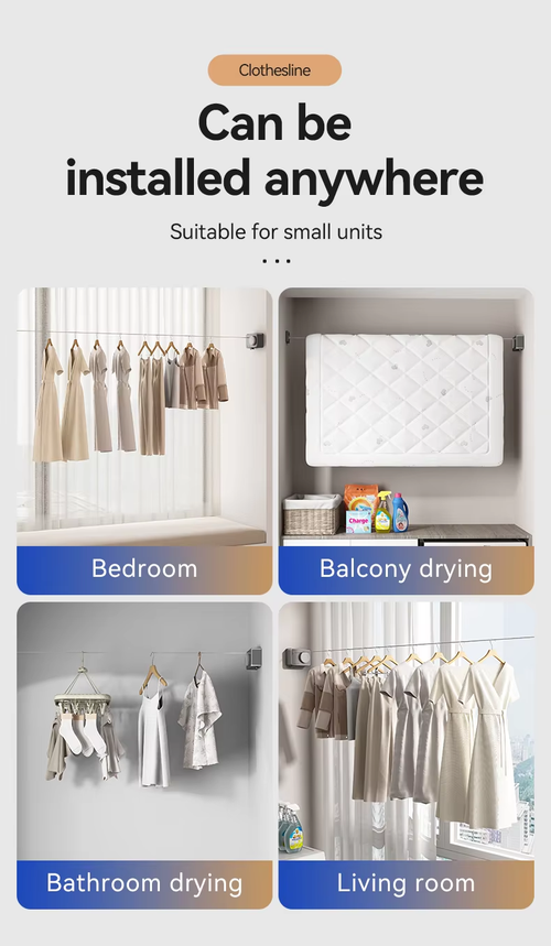 Drill-Free Invisible Adjustable Clothesline