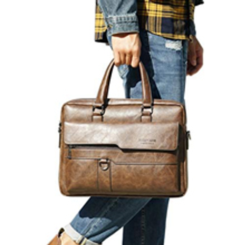 Vintage Leather Messenger Bag for Men Large PU Leather Laptop Briefcase Satchel Polyester Zipper Waterproof School Work Bag