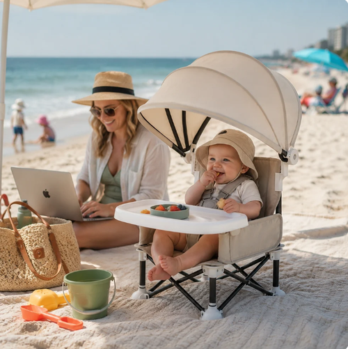 ✨ No more bulky high chairs or messy mealtimes on the go!  The Portable Foldable Baby High Chair sets up in seconds and folds just as quickly, giving your little one a safe, comfortable place to eat wherever you are.  👶 One-Click Folding Design 🛡 Secure 5-Point Safety Harness 🎒 FREE Travel Storage Bag 💦 Easy-to-Clean Removable Tray & Seat Cover 🏕 Perfect for Travel, Camping, Restaurants & Family Visits  Because every adventure is better when mealtime is this easy. 💛