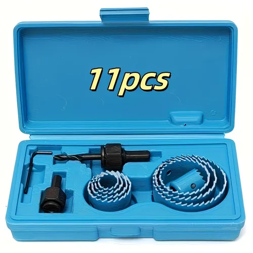 11pcs Hole Saw Set Tools,suitable for wood, metal alloys, round shape with case