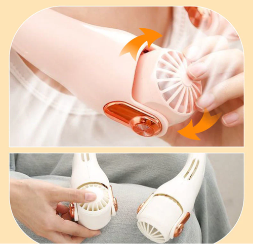🥳2026 HOT SALE🥳💞50K+ SOLD!🍃💨 50% OFF! Neck Air Conditioner Fan – Ultra‑quiet, 360° rotating, 3 speeds. Hands‑free cooling, long battery. Summer essential! 😎🌬️