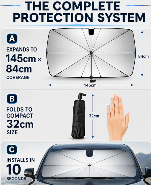 🔥Last Day 50% OFF - 2026 Upgraded Car Windshield Sun Shade Umbrella
