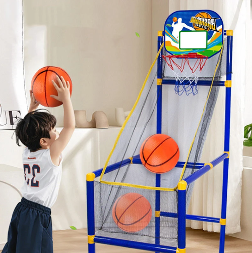 🥳2026 HOT SALE🥳💞50K  SOLD!🏀🎯 50% OFF Kids  Indoor Basketball Arcade Game  Auto ball return, sturdy  safe. 4 balls   pump included. Quick setup  endless fun! 🧒💨