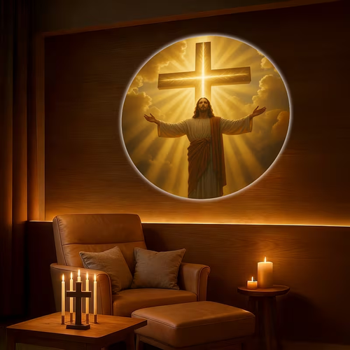 God and Jesus Pattern Projection Light, Six Interchangeable Patterns, Room Ceiling Background Decoration Light, 360° Rotating Portable USB Gadget, Creative Gift, God Bless, a Gift for Christian Enthusiasts.