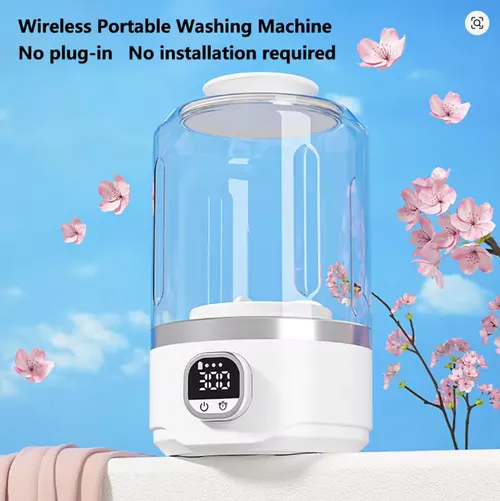 4000mAh Battery Fully Automatic Mini Portable Washing Machine 🔋 Wash Underwear & Socks 🧦 Perfect for Business Trips & Outdoor Adventures ✈️🏕️