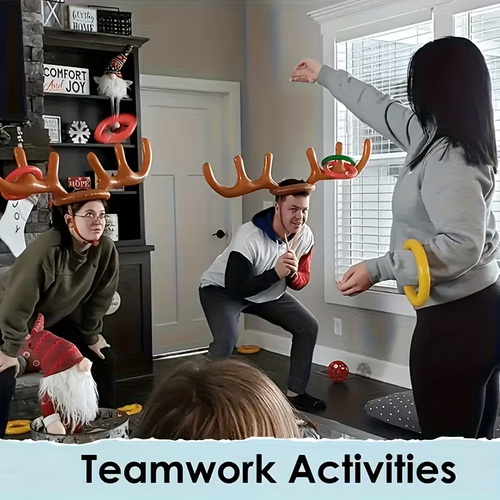 Inflatable Reindeer Antler Ring Toss Game Set | With Free Air Pump