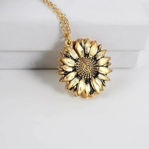 🌞  You Are My Sunshine  Sunflower Necklace🌻Double-sided engraving