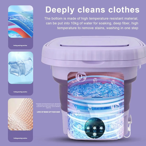 9-liter Mini Portable Folding Washing Machine, Equipped with Fully Automatic, Semiautomatic, Rotary Drying