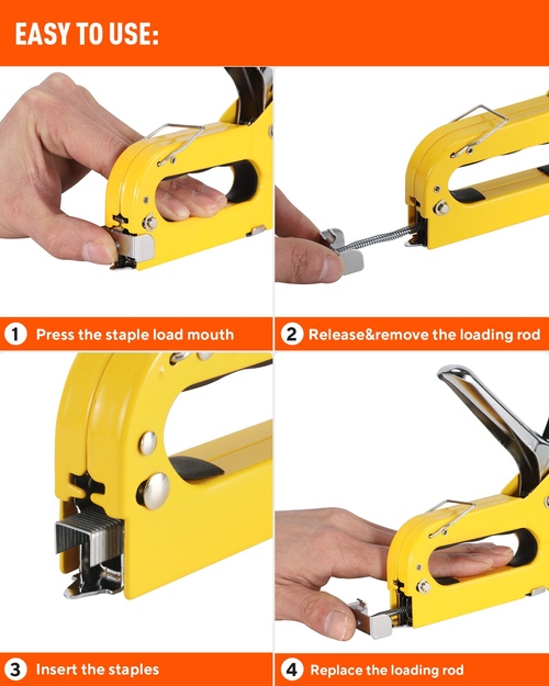 🛠️ 4 In 1 Staple Nail Tool ✅ Adjustable Power & 1600 Nails Included | Fast DIY Woodworking Fixes 🔥 -50% TODAY ONLY