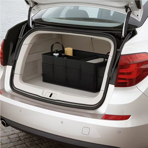Oxford Cloth Car Storage Box, Foldable Multifunctional Organizer, Portable Trunk Storage Bin for Vehicle Interior Sundries Organization