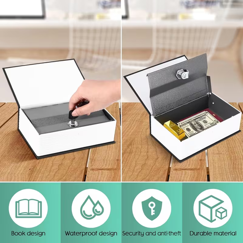 2026 NEW ARRIVAL Simulated Book Safe, Combination Book-style Cash Lock Box, Secret Hidden Storage Box