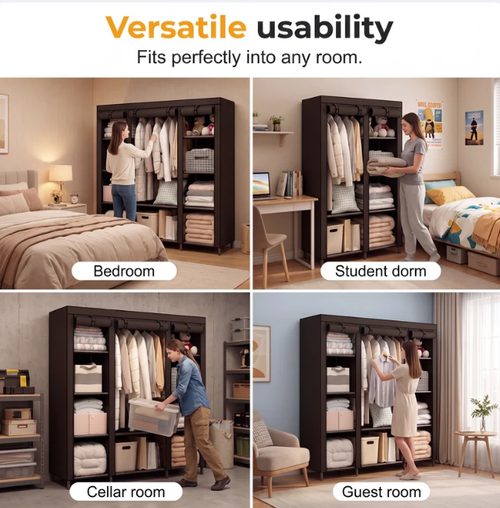 🧥🔩Tool-Free Portable Fabric Closet | Extra Closet Space, No Drilling