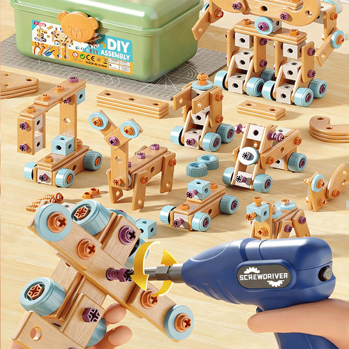 144 Pcs Kids Educational Toys DIY Toolbox Children's Play House Toy Set Simulation Repair Tools Kids Birthday Gift