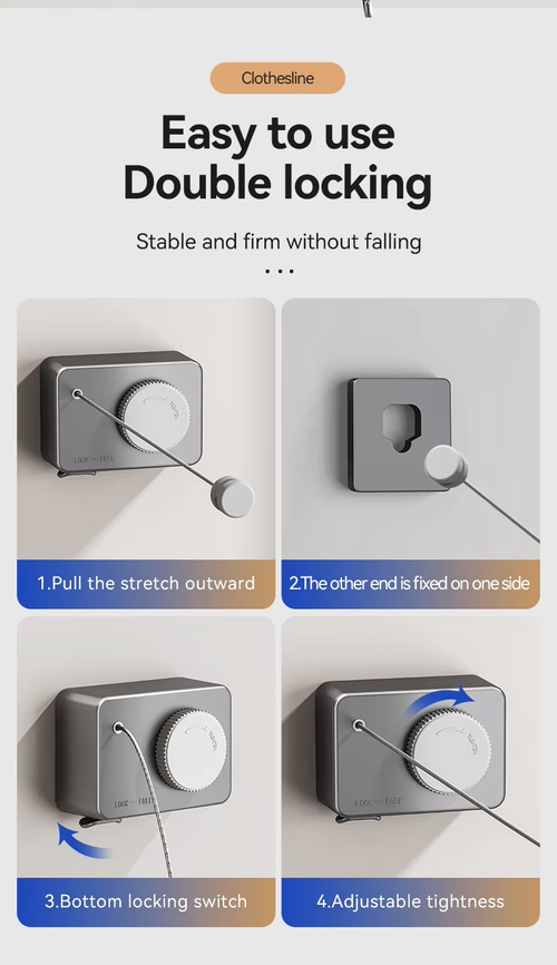 Drill-Free Invisible Adjustable Clothesline