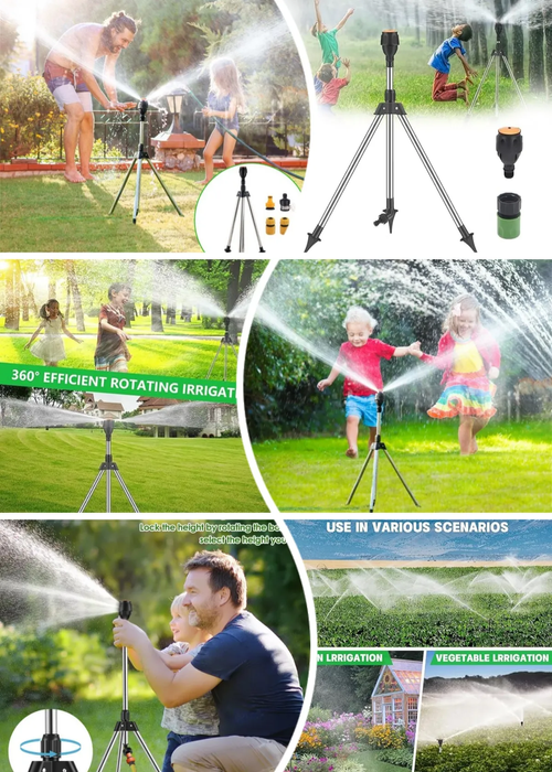 🔥🚁💧Rotating Irrigation🌾Tripod Telescopic💖 Support Sprinkler Set🌾🌱👇
