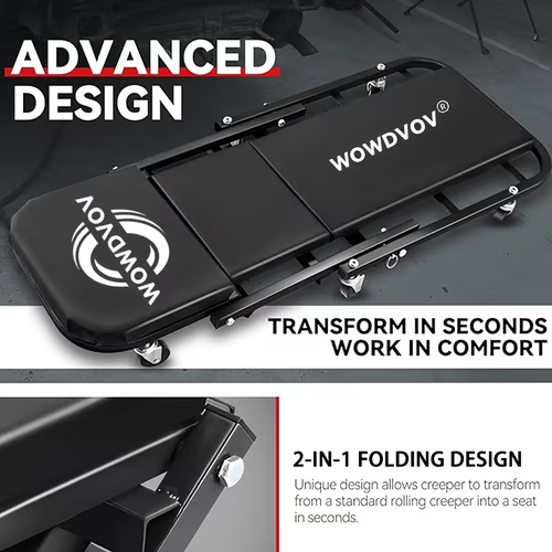 2 in 1 Convertible Mechanics Creeper & Rolling Workshop Stool