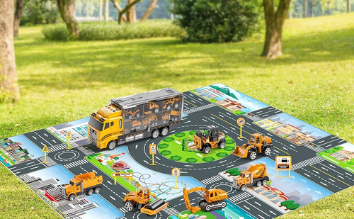 7-In-1 Diecast Construction Toys for Children Aged 3-9, Trucks for Boys, Excavator Toy, Kids' Play Cars & Race Cars, And an Excellent Gift for Birthdays, Halloween Christmas for Both Boys And Girls