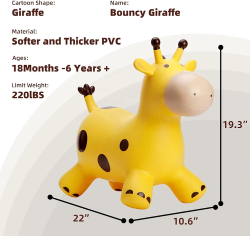 Kids Inflatable Giraffe Bouncy Ride On Toy