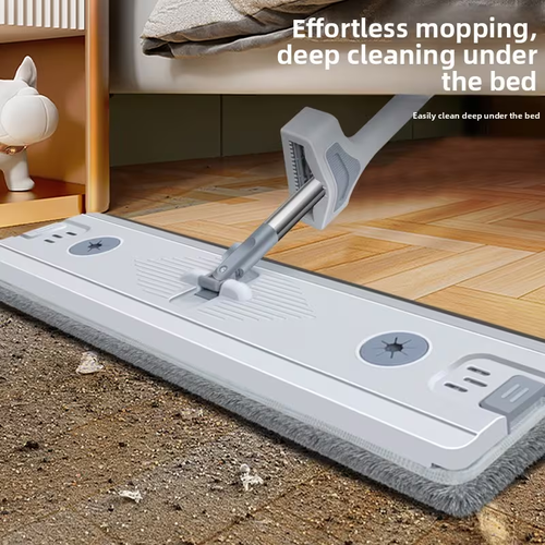 Hands-free flat mop and foldable multi-purpose bucket