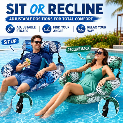 🔥Summer Hot Sale 🏆️ Inflatable Pool Floats Adult,Floating Lounge Chairs