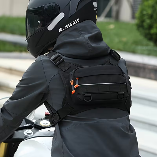 Motorcycle Chest Rig Bag | Waterproof Multi-Pocket Chest Pack for Okada Riders & Outdoor Adventure