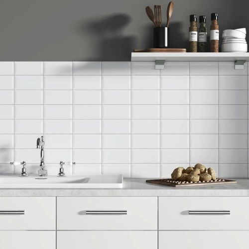 SOHO CANVAS WHITE GLOSS PRESSED BEVELLED GLAZED CERAMIC TILES    Nebraska  Nevada  New Hampshire  New Jersey  New Mexico  New York