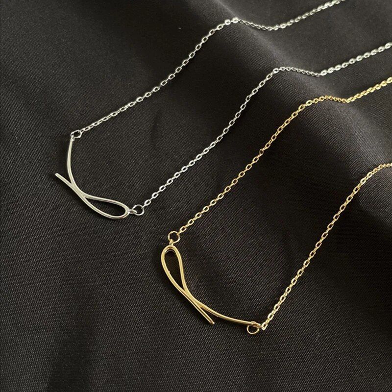 Fashion 925 Sterling Silver Geometric Necklace Ladies Simple Temperament Clavicle Chain Student Christmas Gift Wedding Jewelry