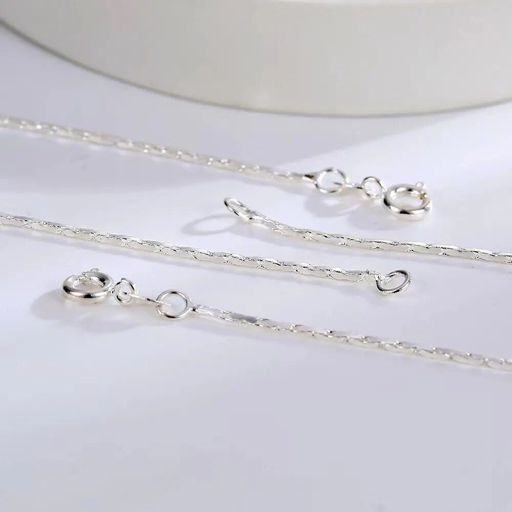 2024 New 925 Sterling Silver Unisex Trend Minimalist Design Fashion Personality Paired with Square Bamboo Chain Accessories